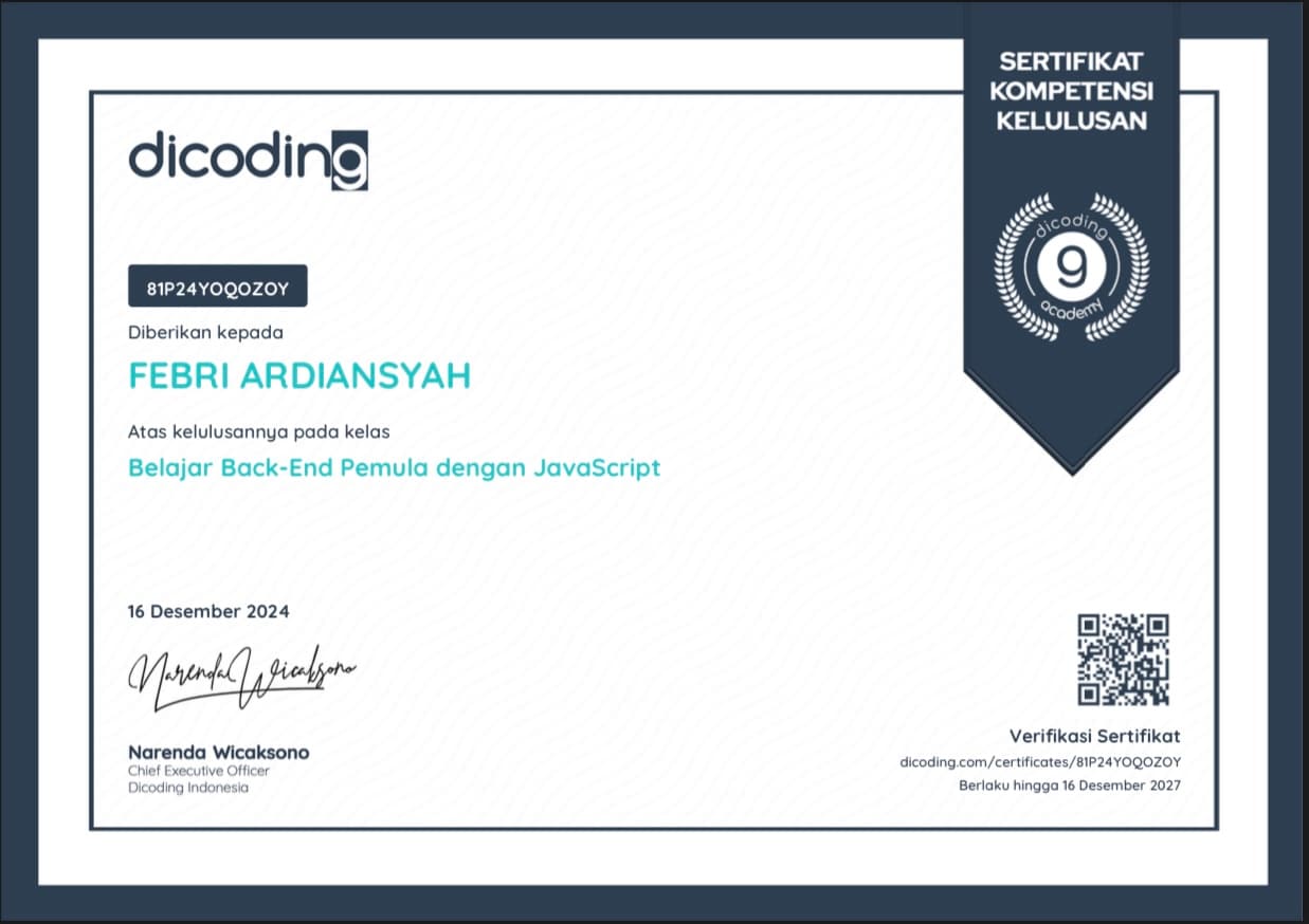 certificate